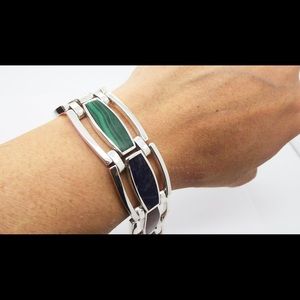 Vintage Sterling SILVER MULTI-GEMSTONE BRACELET